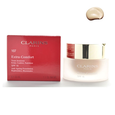 Clarins Extra Comfort Foundation 107 Beige Spf 15 1 1oz 30ml